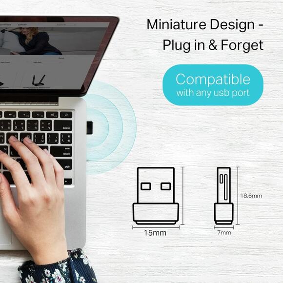 TP-LINK AC600 Archer T2U Nano 433Mbps + 200Mbps Dual Band easy mini size usb - Picture 4 of 7